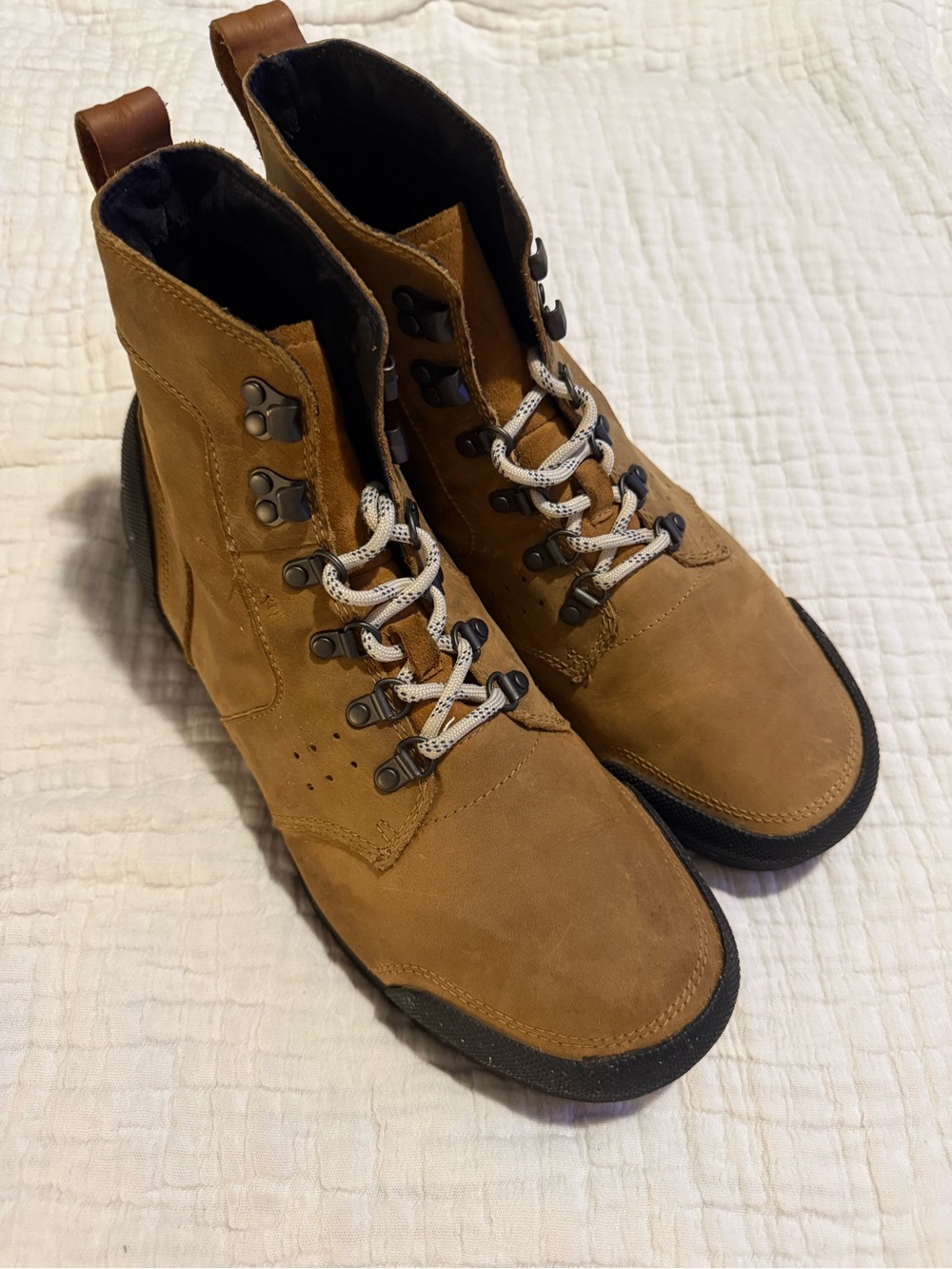 Sorel Men's Casual Tan Leather Lace-Up Boots GUC G000